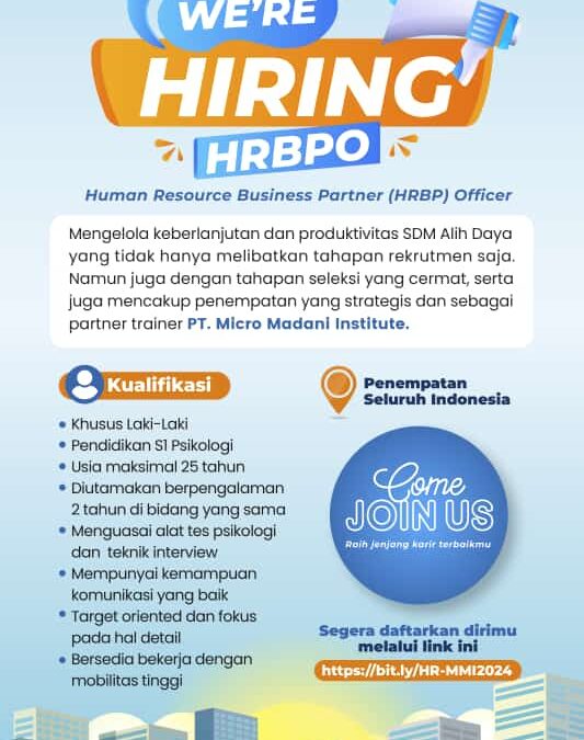 HRBP Officer PT. Micro Madani Institute